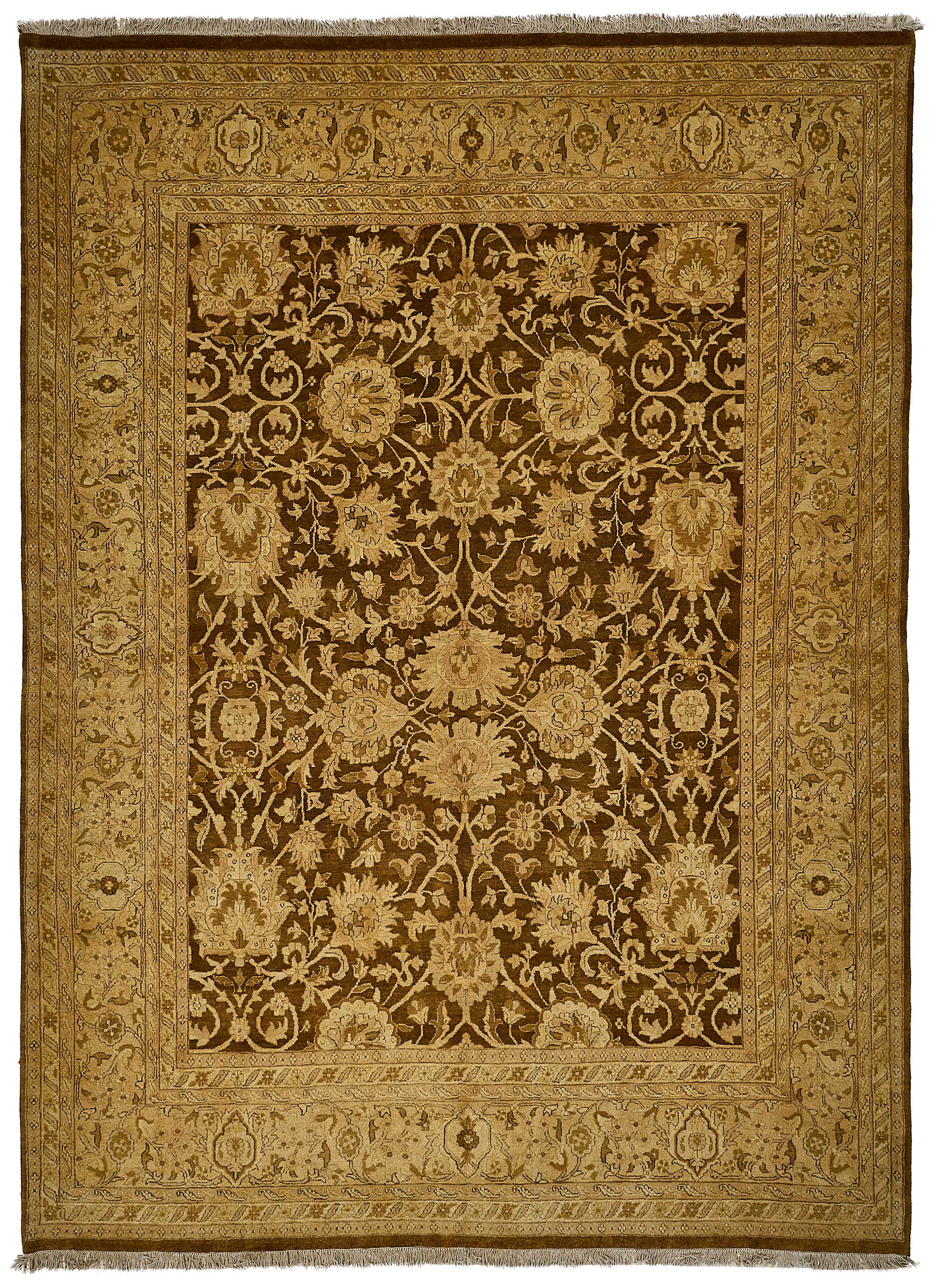 9x12 Beige Turkish Floral Oushak Rug - 51647