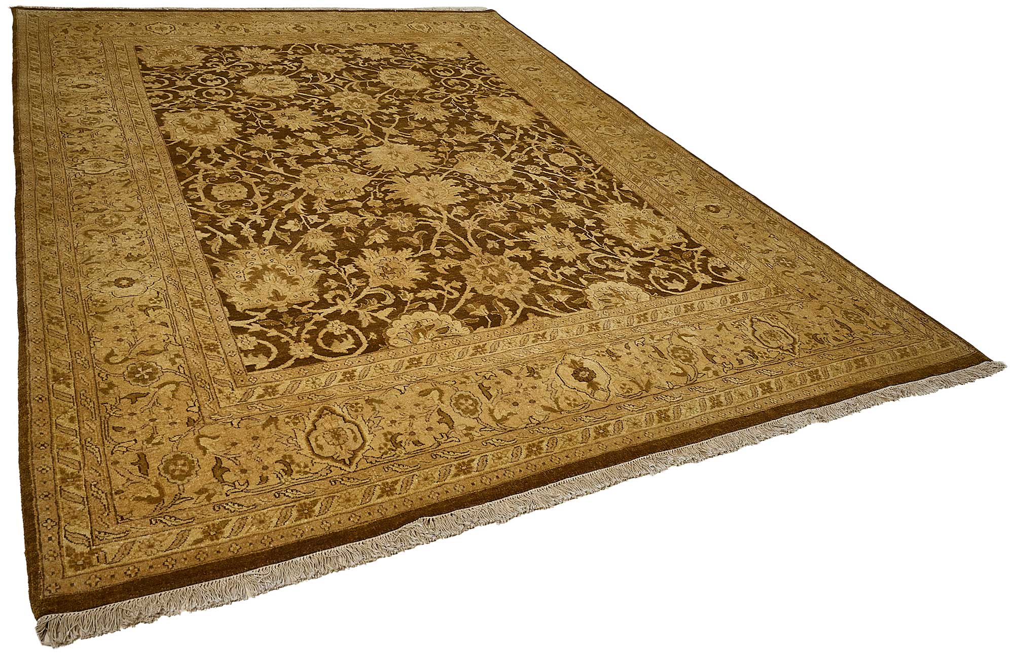 9x12 Beige Turkish Floral Oushak Rug - 51647