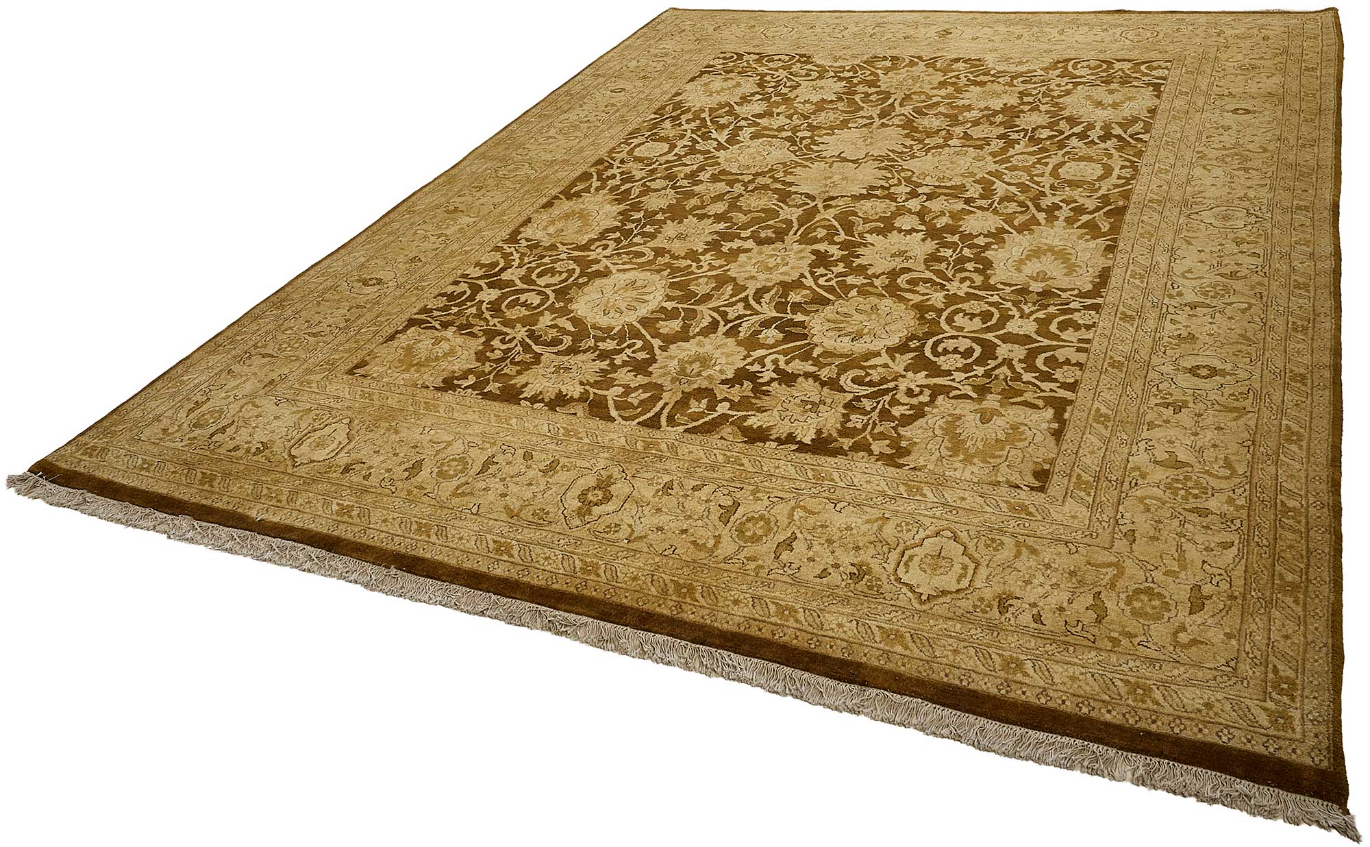 9x12 Beige Turkish Floral Oushak Rug - 51647