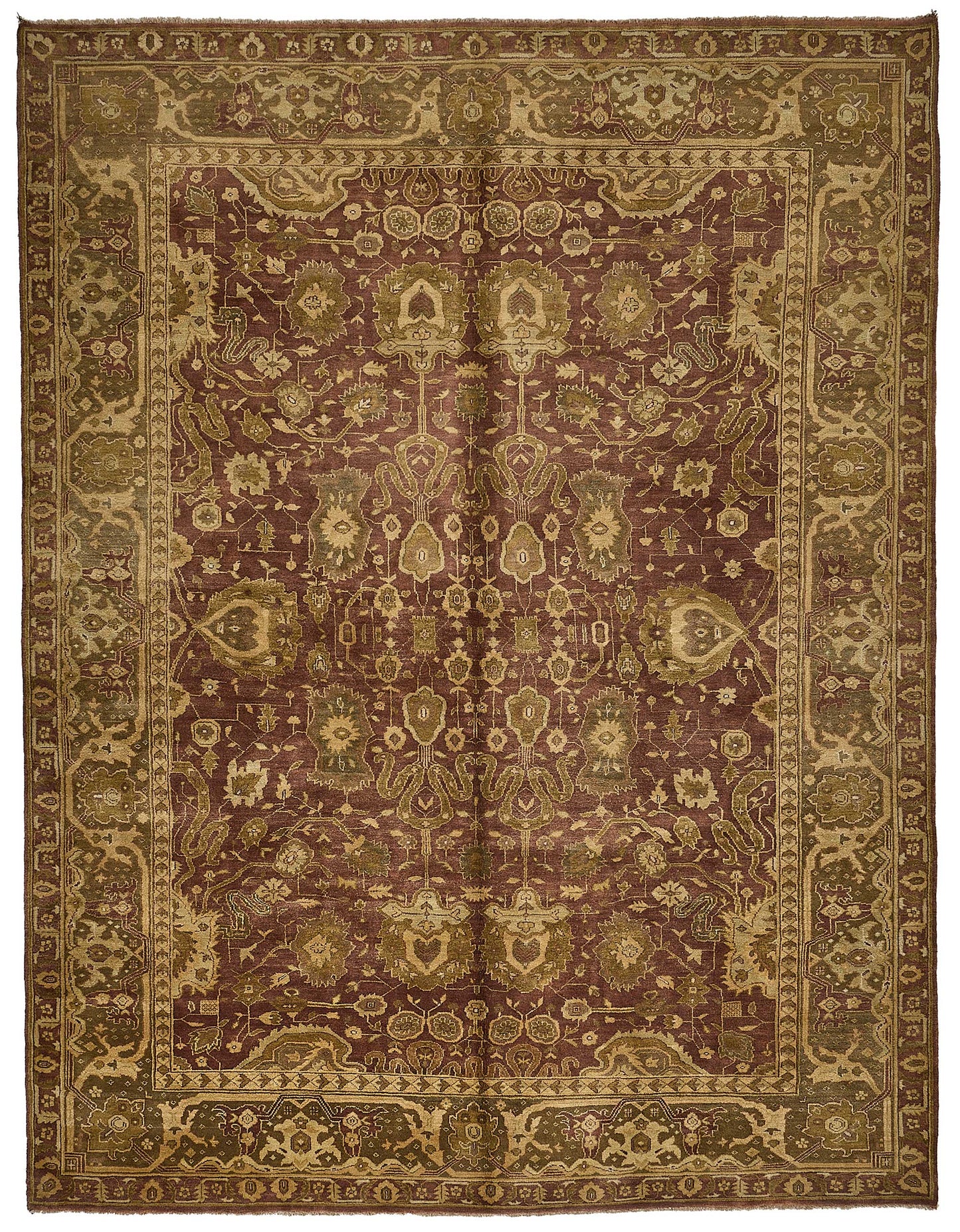 9x12 Beige Floral Oushak Rug - 51648