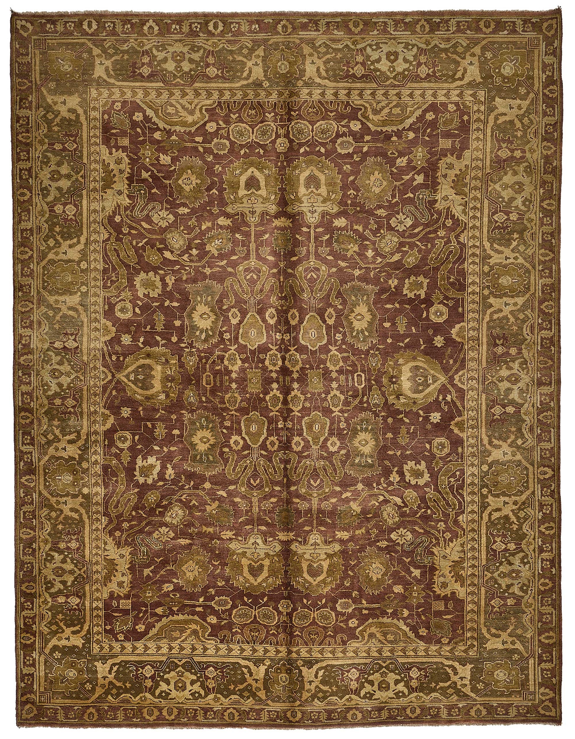 9x12 Beige Floral Oushak Rug - 51648