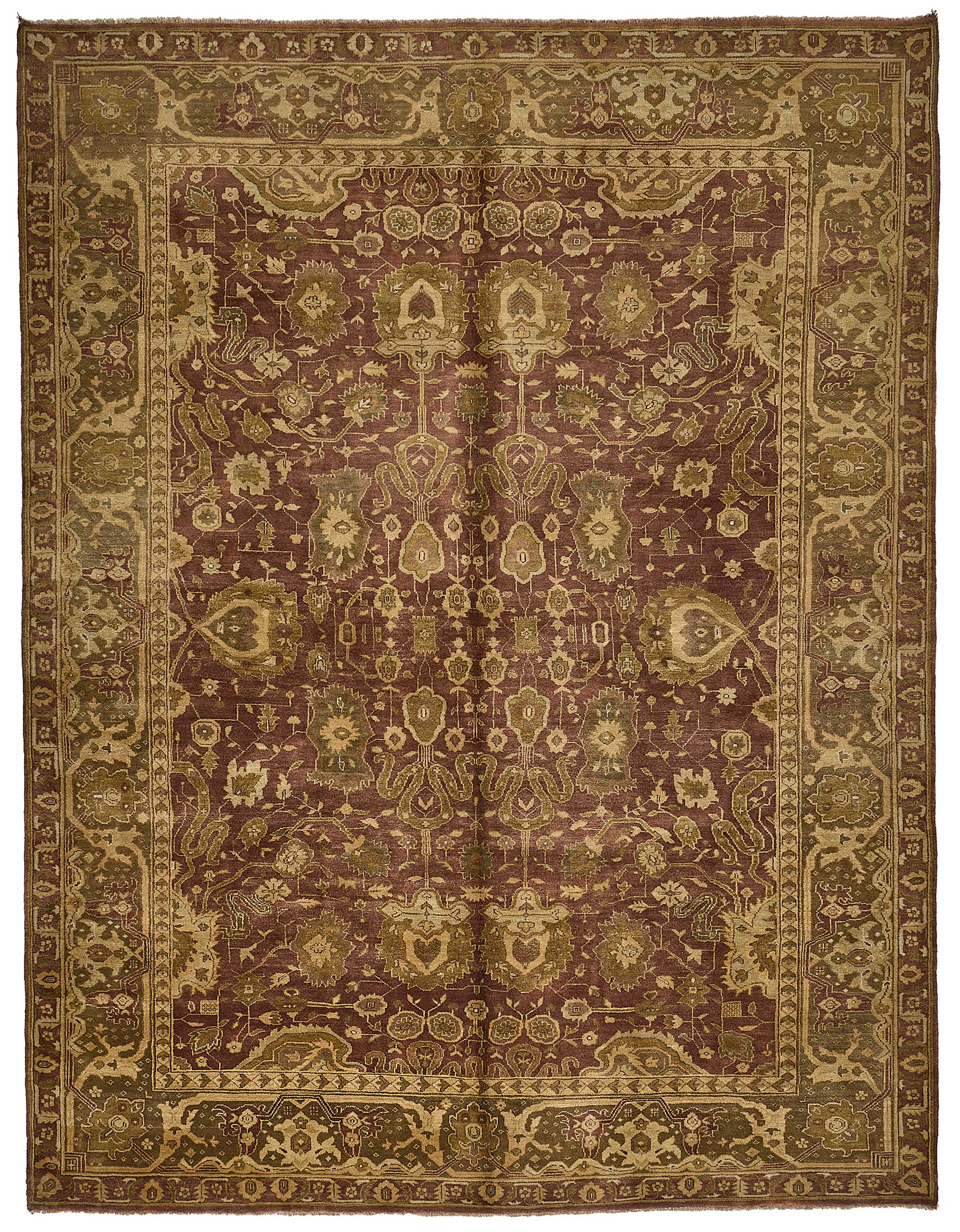 9x12 Beige Floral Oushak Rug - 51648