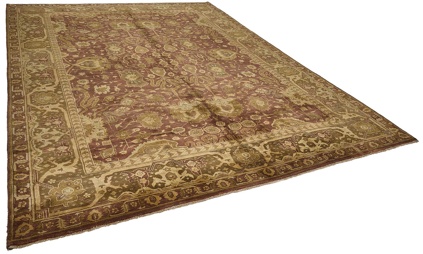 9x12 Beige Floral Oushak Rug - 51648