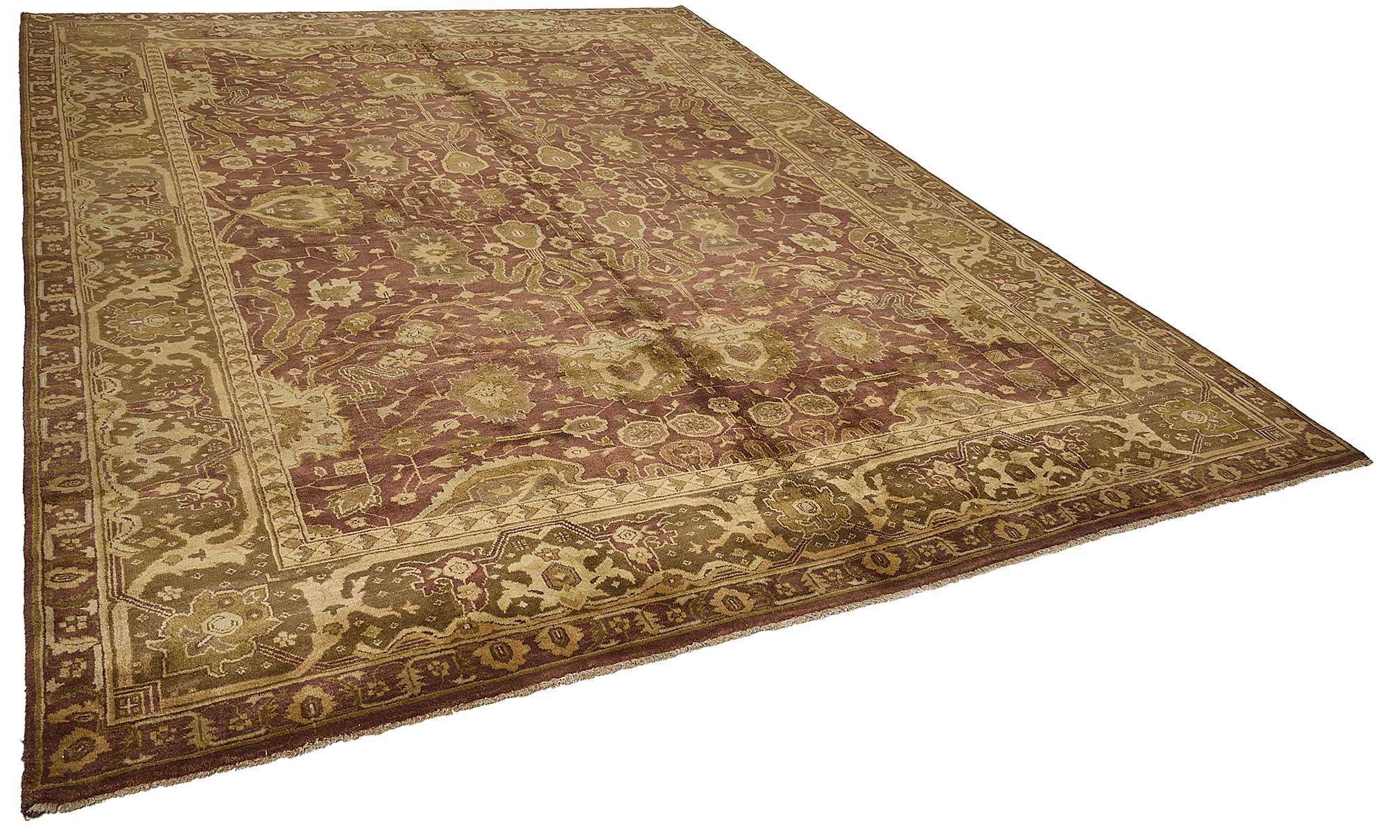 9x12 Beige Floral Oushak Rug - 51648