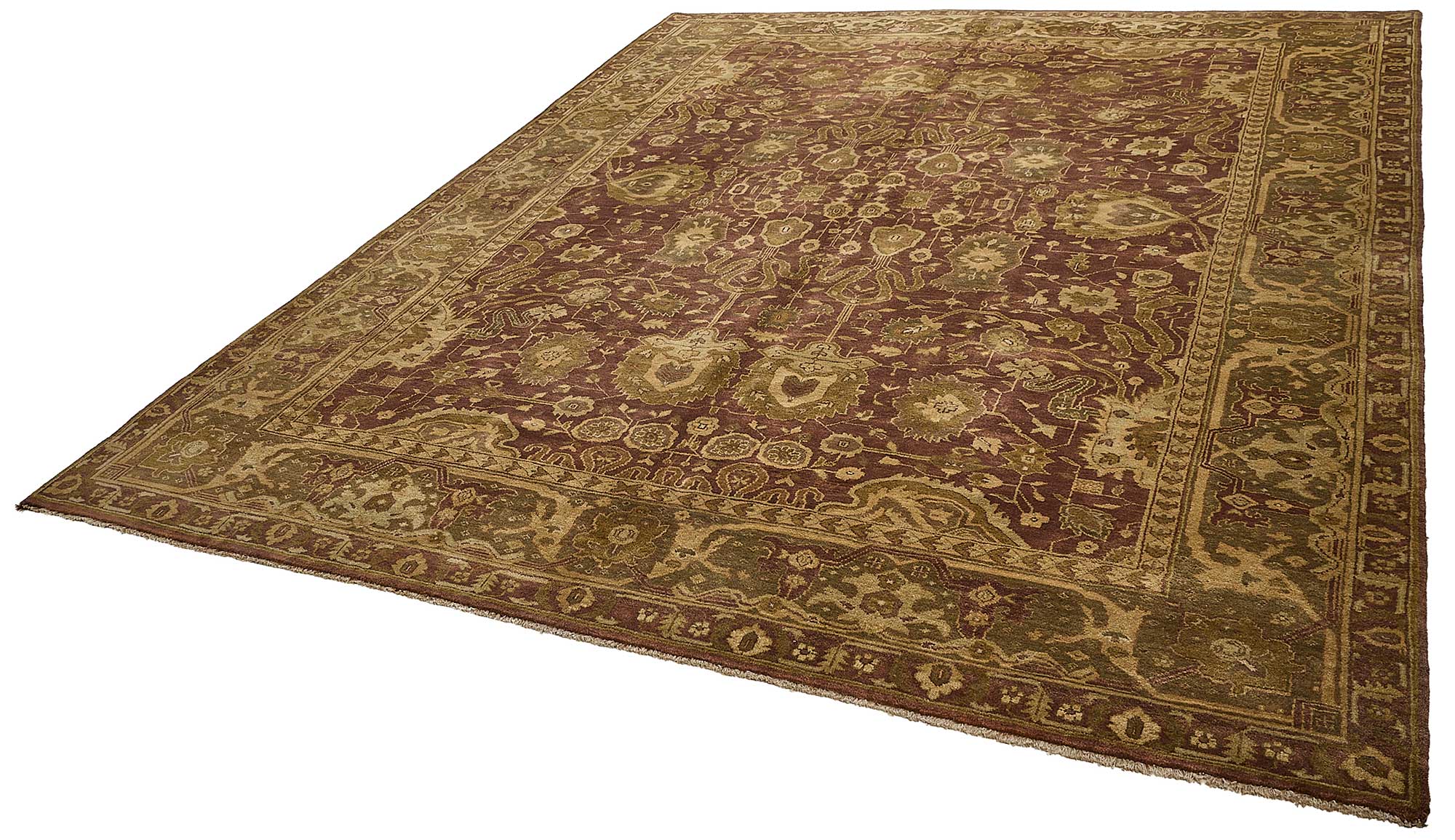 9x12 Beige Floral Oushak Rug - 51648