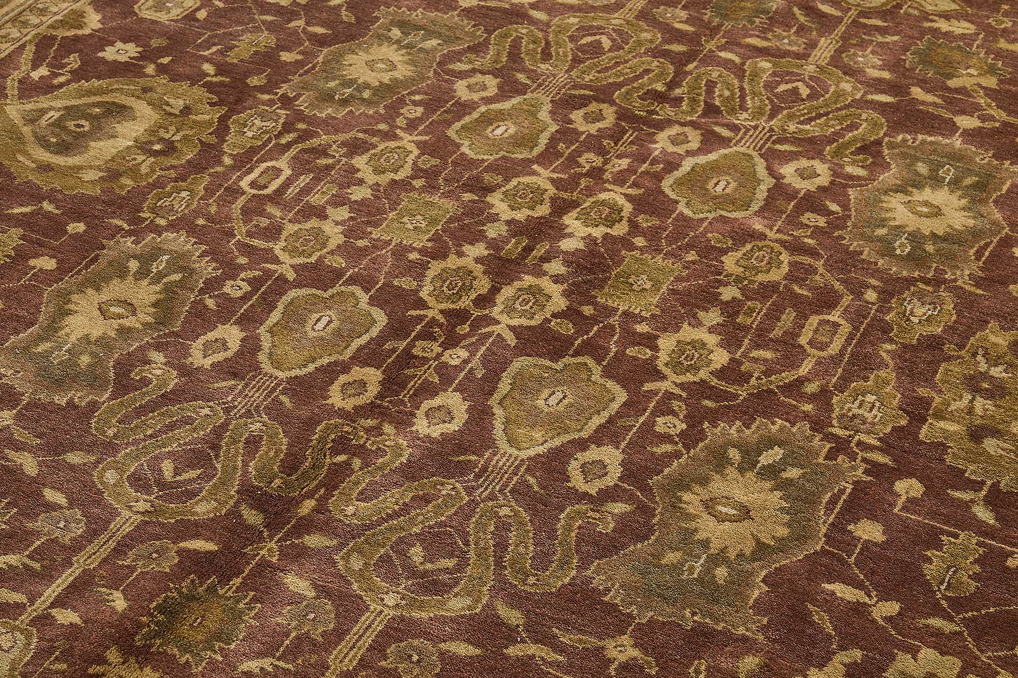 9x12 Beige Floral Oushak Rug - 51648