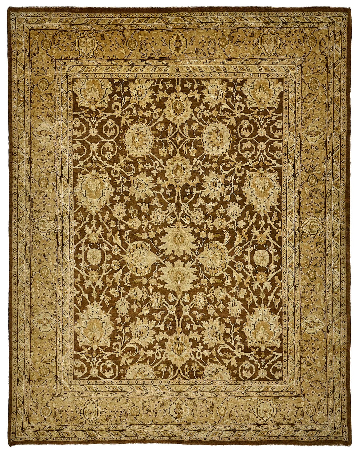 9x12 Beige Traditional Floral Oushak Rug - 51649