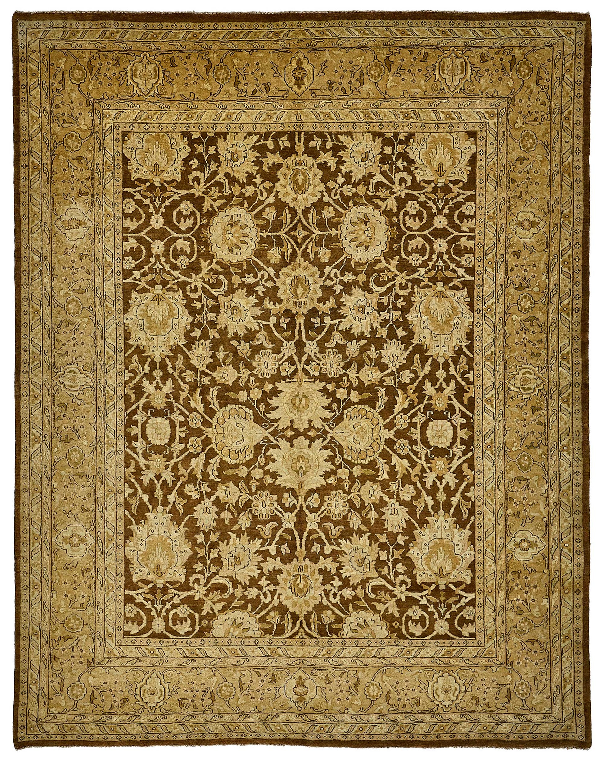 9x12 Beige Traditional Floral Oushak Rug - 51649