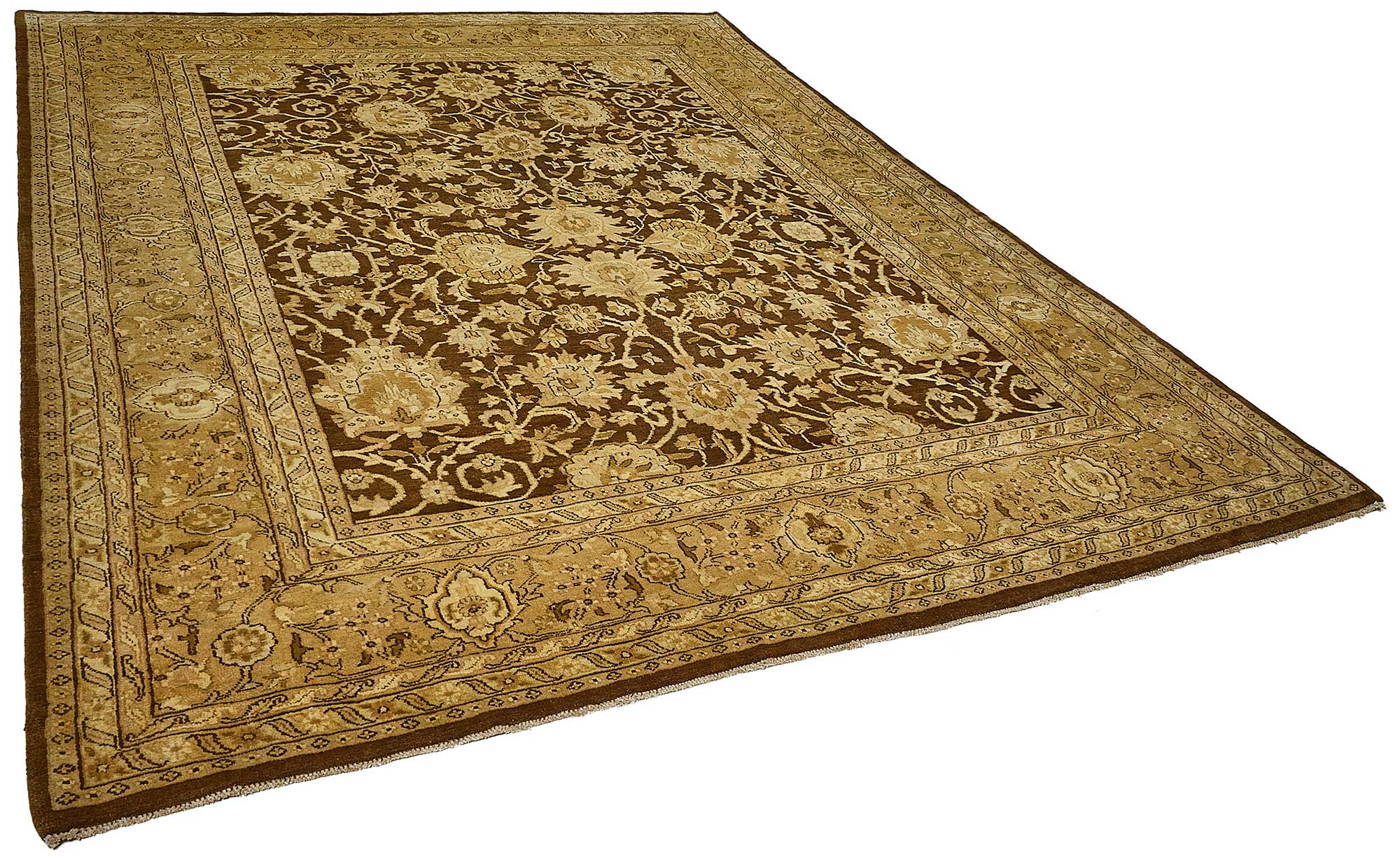 9x12 Beige Traditional Floral Oushak Rug - 51649