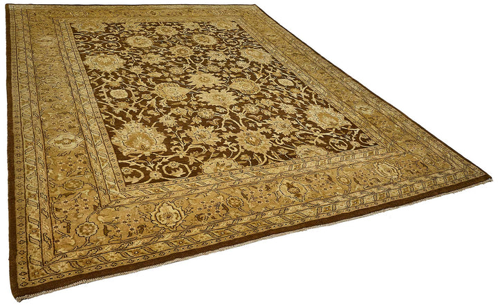 9x12 Beige Traditional Floral Oushak Rug - 51649