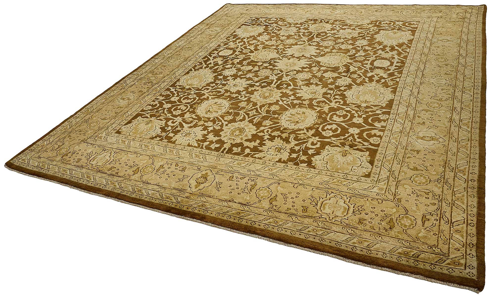 9x12 Beige Traditional Floral Oushak Rug - 51649