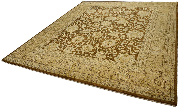 9x12 Beige Traditional Floral Oushak Rug - 51649