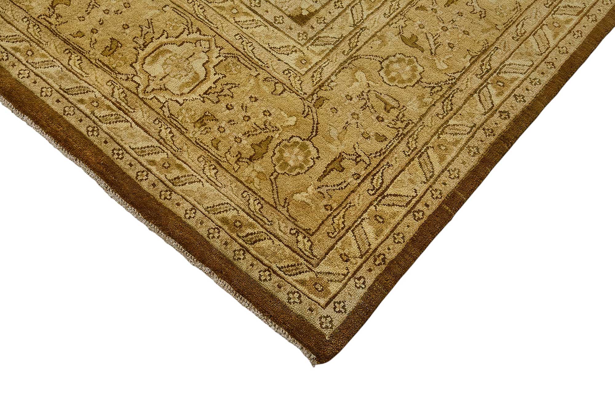 9x12 Beige Traditional Floral Oushak Rug - 51649