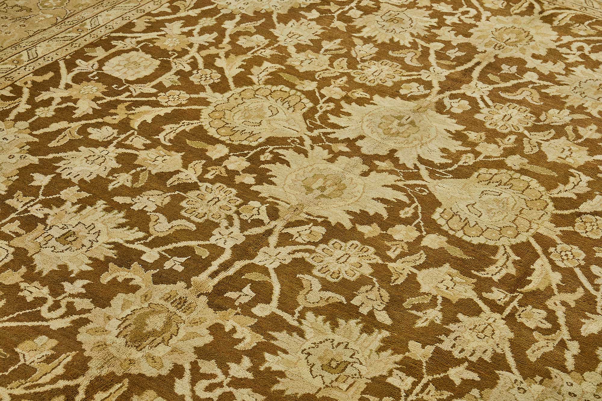 9x12 Beige Traditional Floral Oushak Rug - 51649