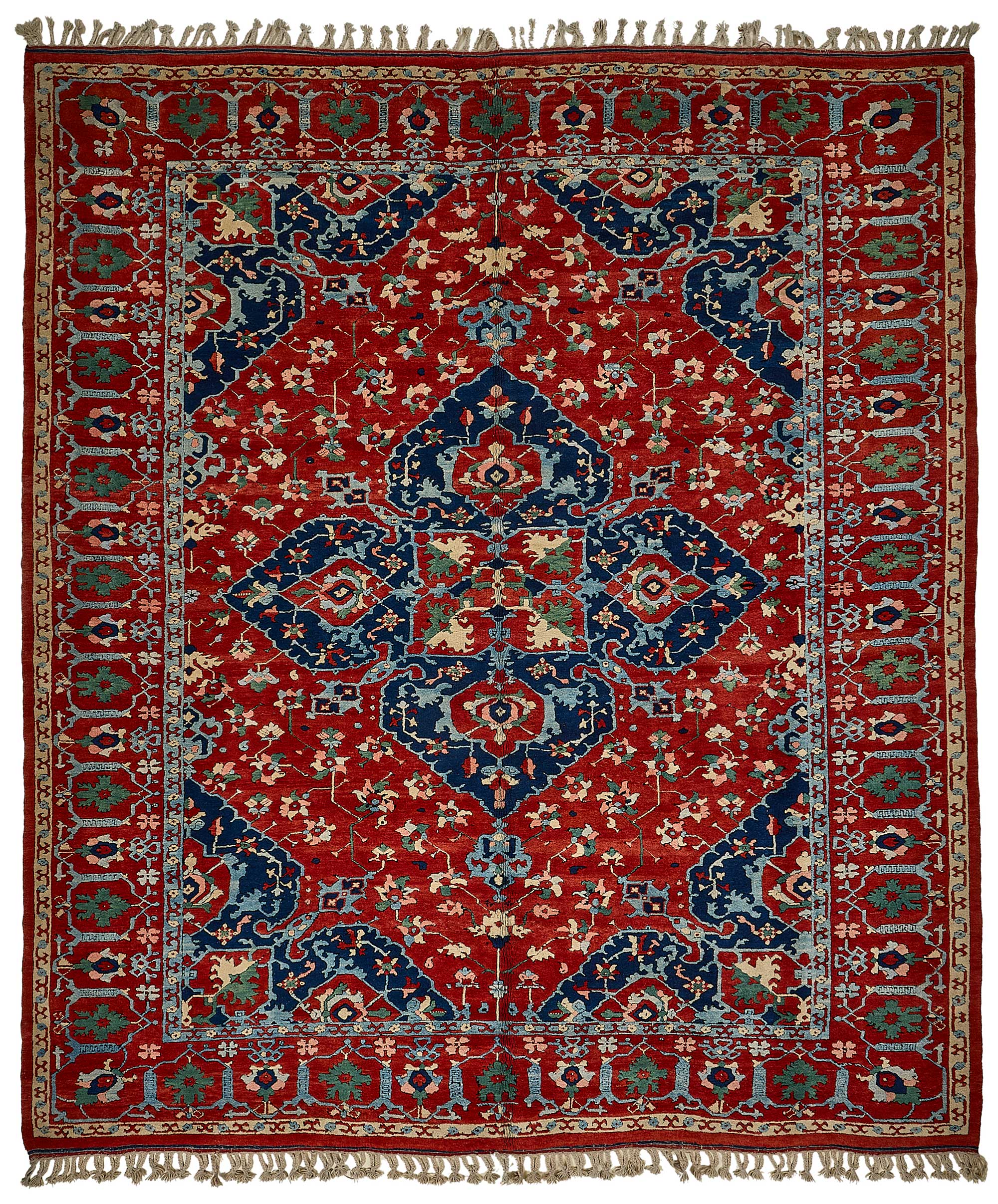10x12 Red Traditional Floral Medallion Oushak Rug - 51650