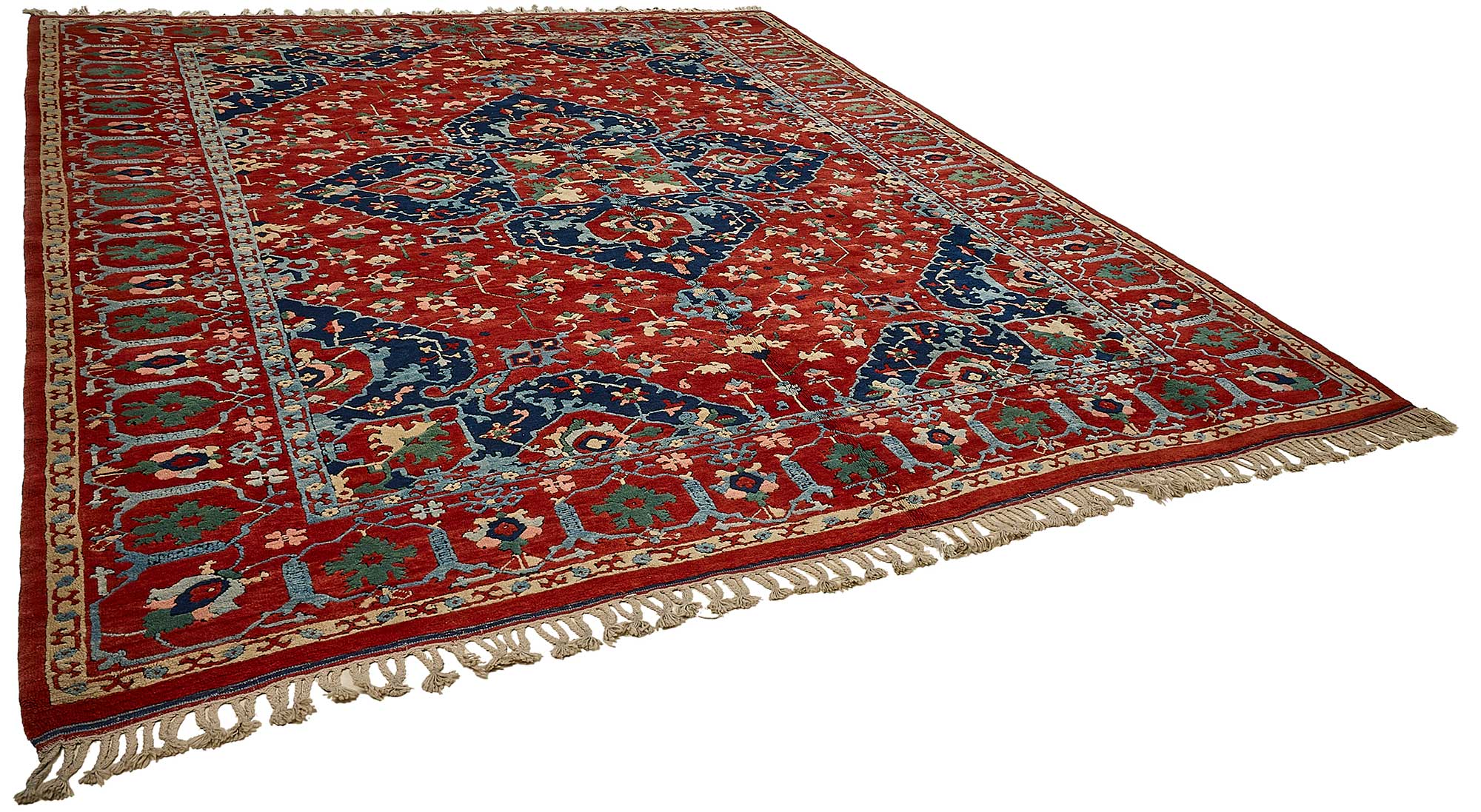 10x12 Red Traditional Floral Medallion Oushak Rug - 51650