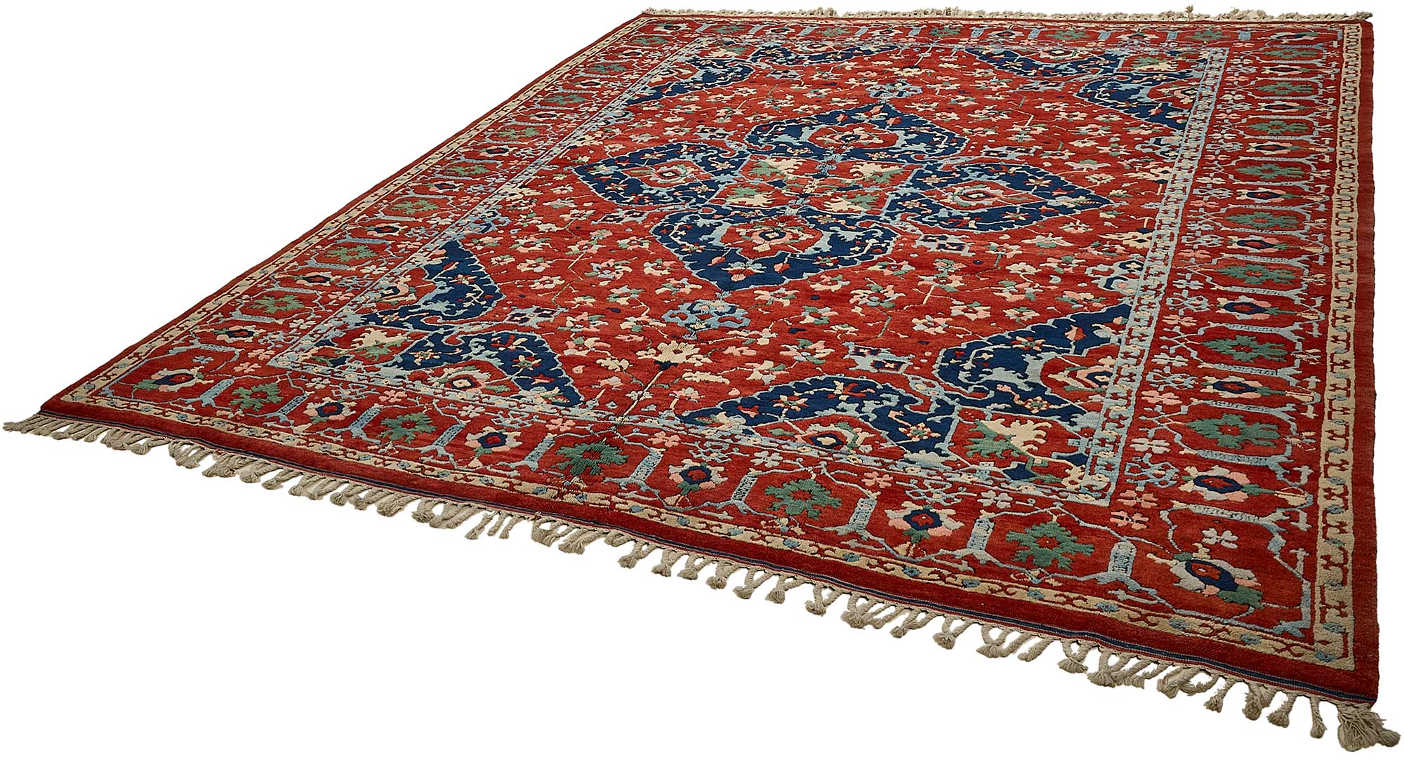 10x12 Red Traditional Floral Medallion Oushak Rug - 51650