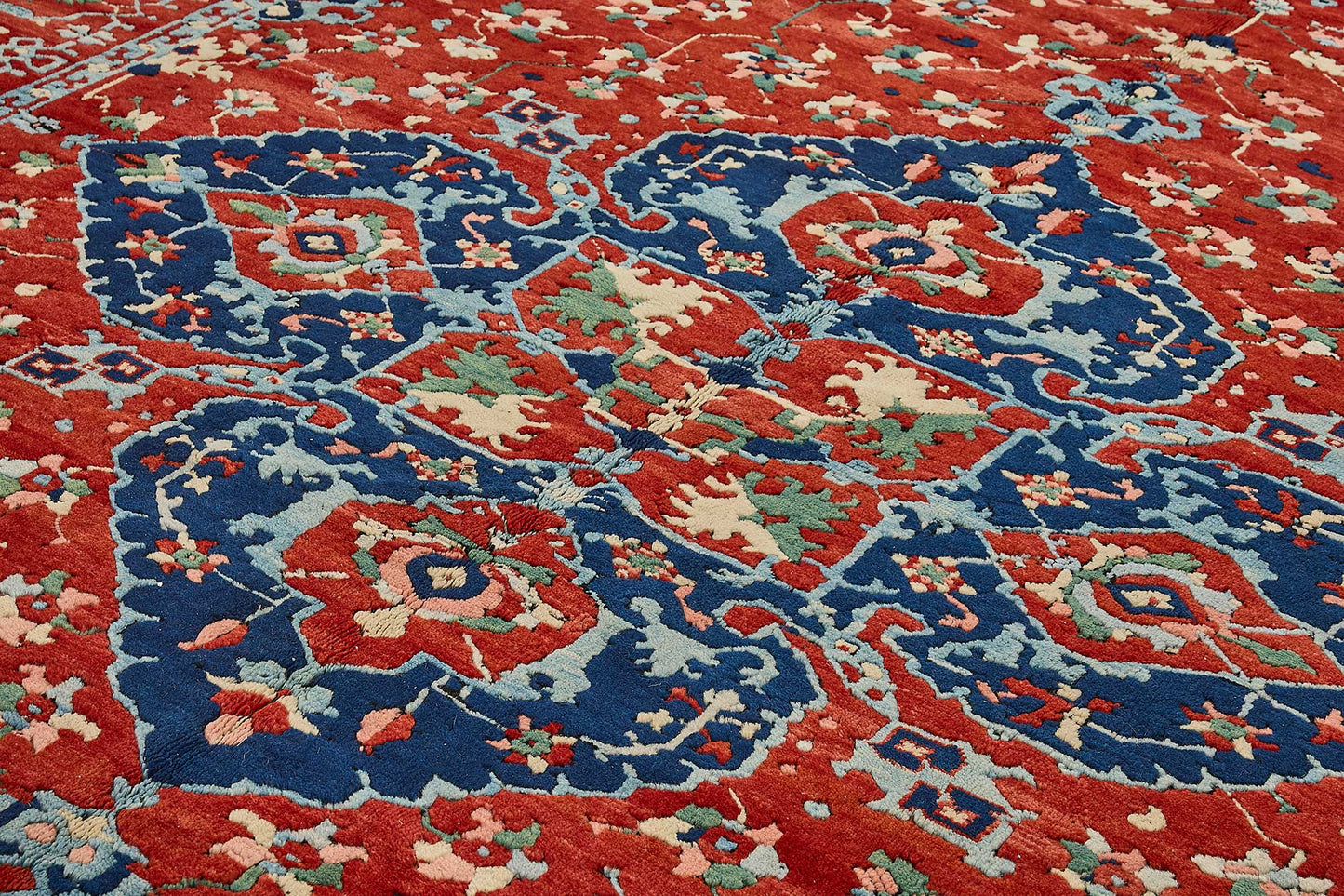10x12 Red Traditional Floral Medallion Oushak Rug - 51650