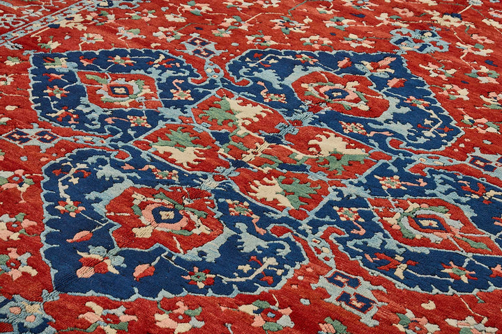 10x12 Red Traditional Floral Medallion Oushak Rug - 51650