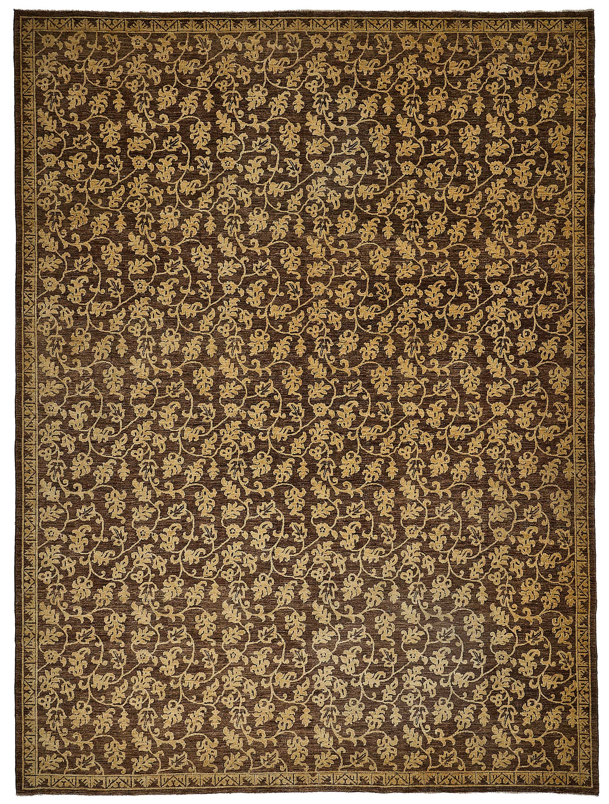 10x14 Brown Turkish Floral Oushak Rug - 51651