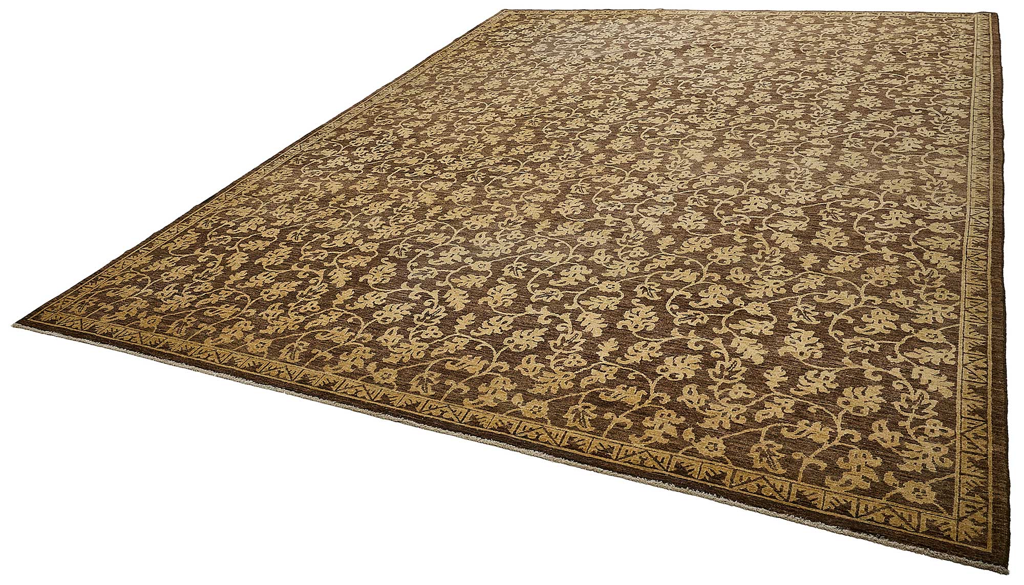 10x14 Brown Turkish Floral Oushak Rug - 51651