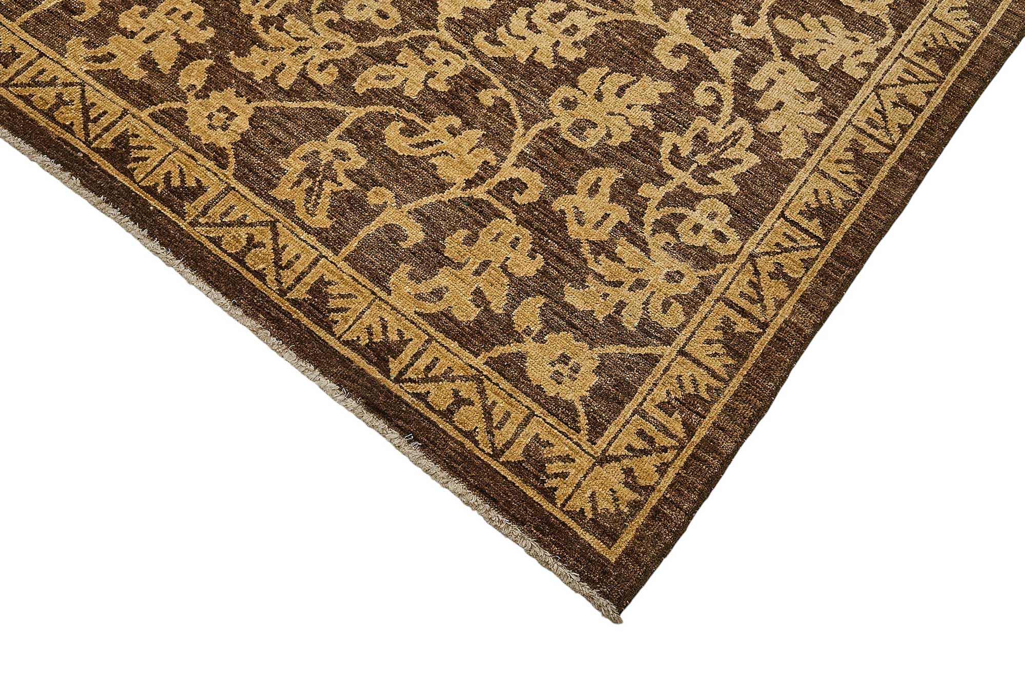 10x14 Brown Turkish Floral Oushak Rug - 51651