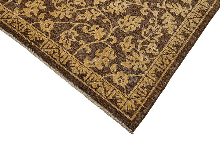 10x14 Brown Turkish Floral Oushak Rug - 51651
