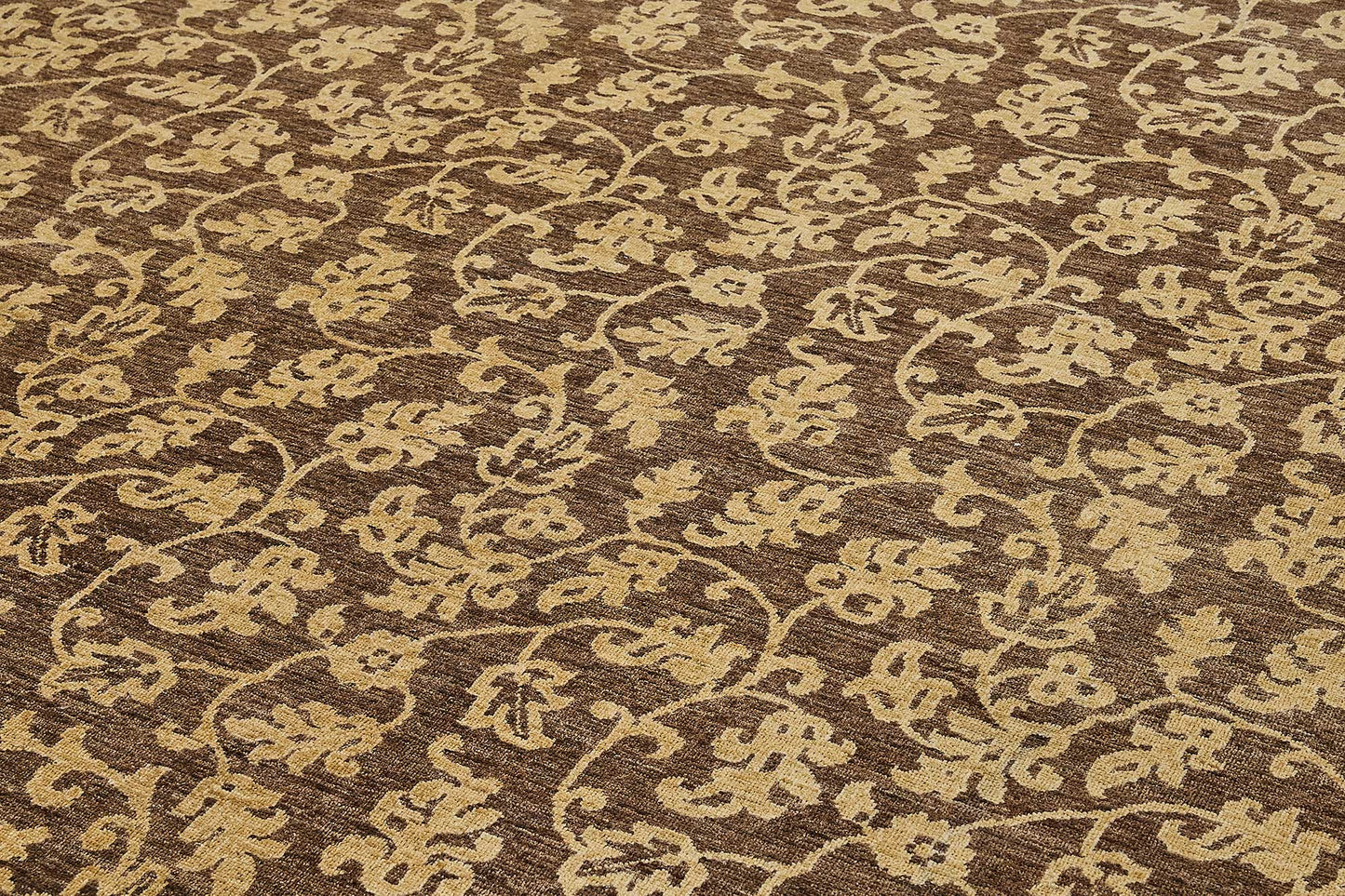 10x14 Brown Turkish Floral Oushak Rug - 51651
