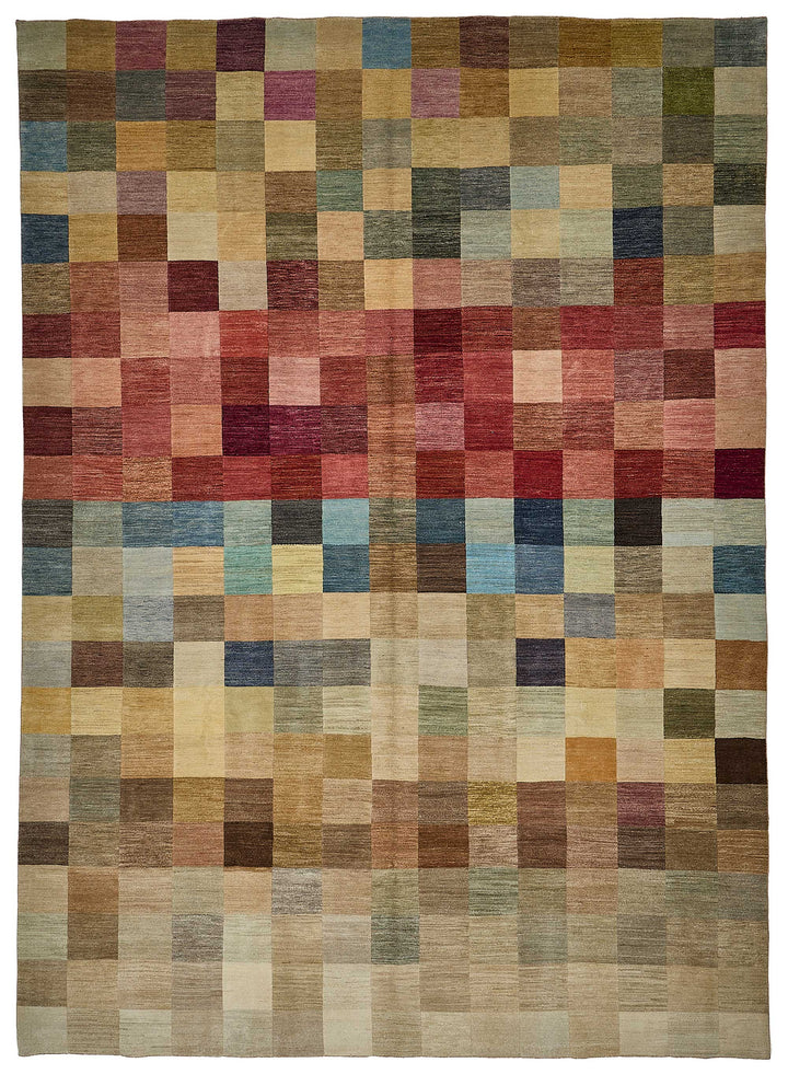 10x14 Multicolor Geometric Oushak Rug - 51652
