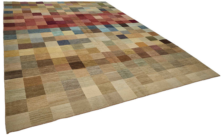 10x14 Multicolor Geometric Oushak Rug - 51652