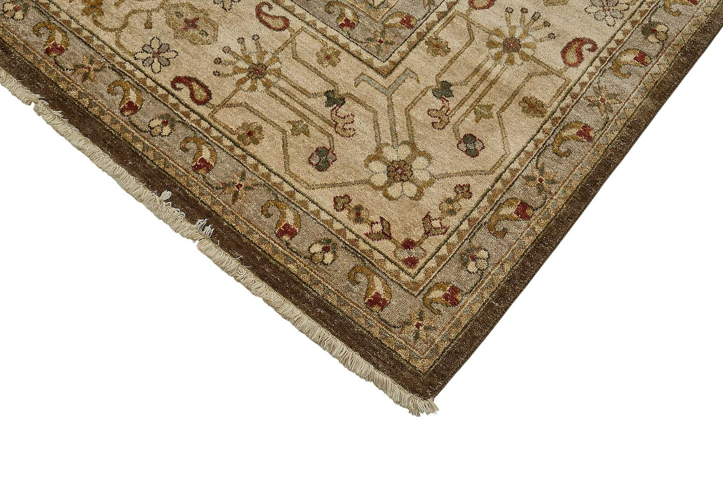 10x14 Brown Handmade Floral Medallion Oushak Rug - 51653