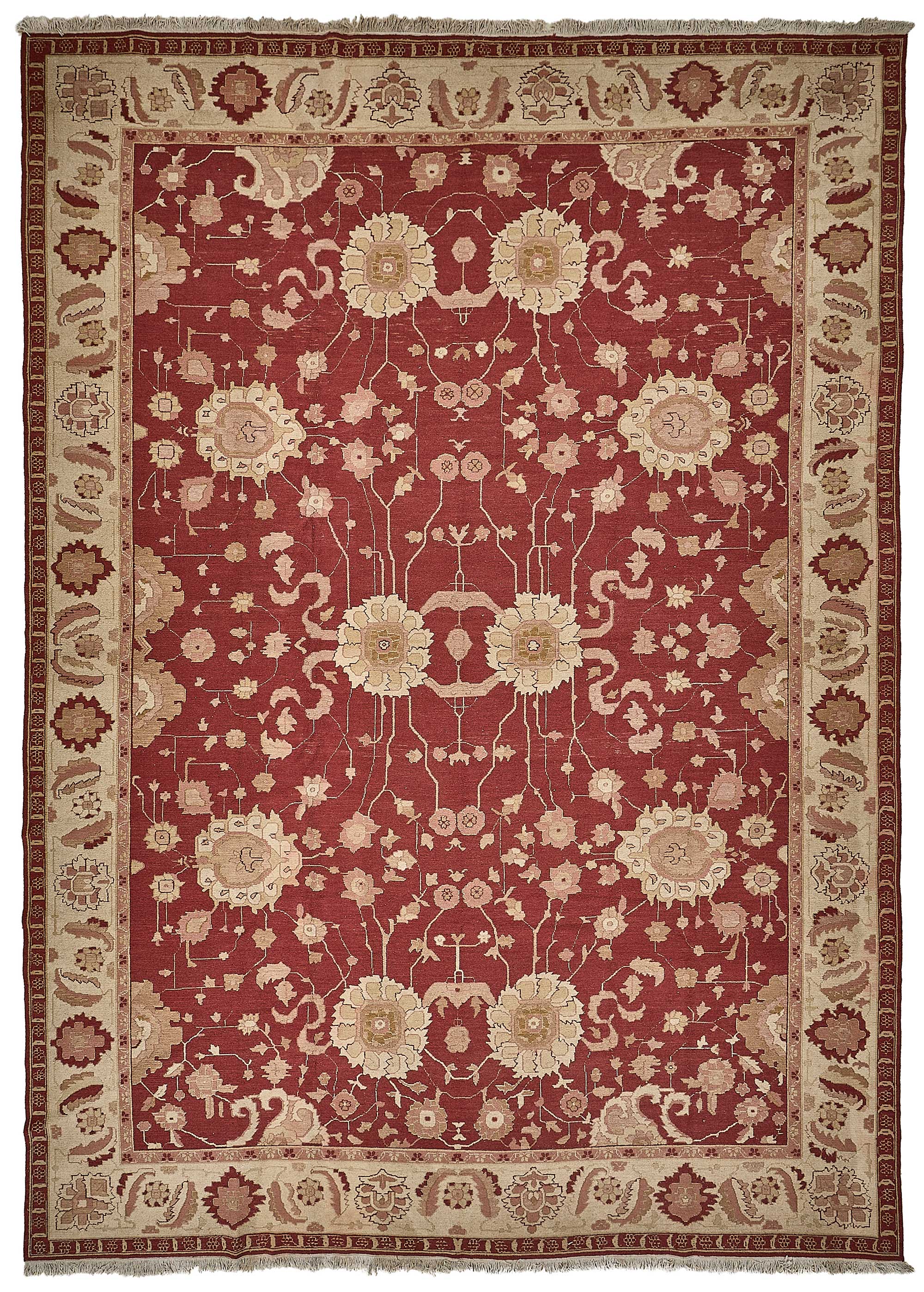 12x17 Red Handmade Floral Oushak Rug - 51654