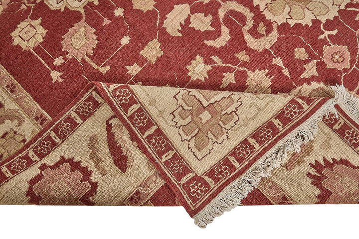 12x17 Red Handmade Floral Oushak Rug - 51654