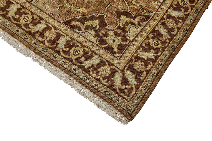 8x10 Brown Turkish Floral Medallion Oushak Rug - 51655