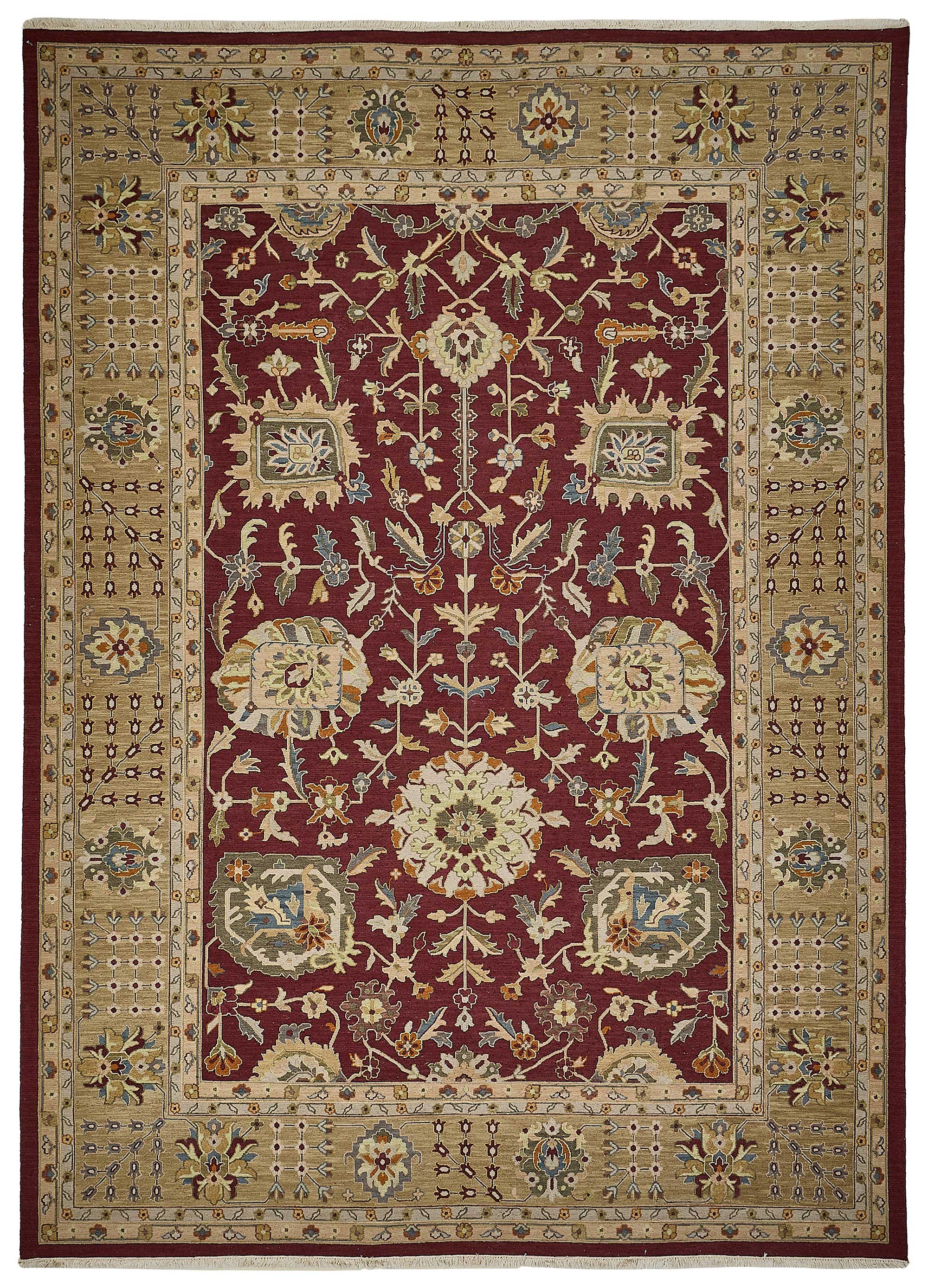 10x13 Red Floral Oushak Rug - 51656