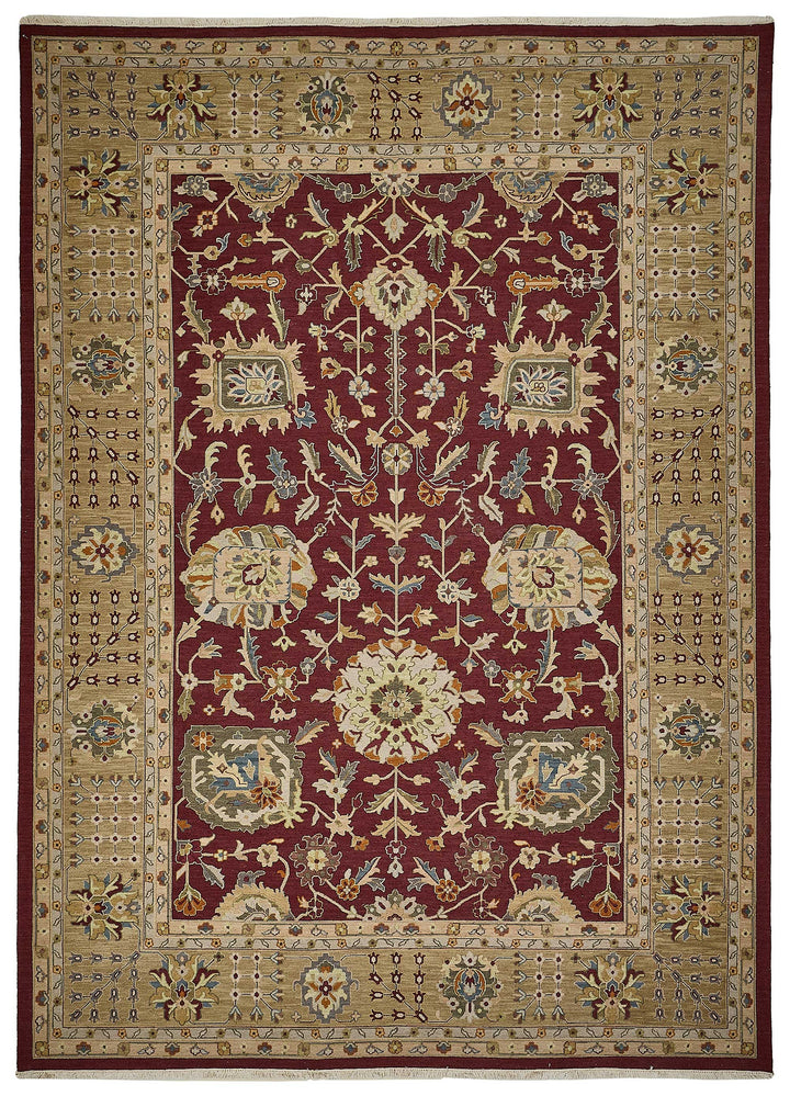10x13 Red Floral Oushak Rug - 51656