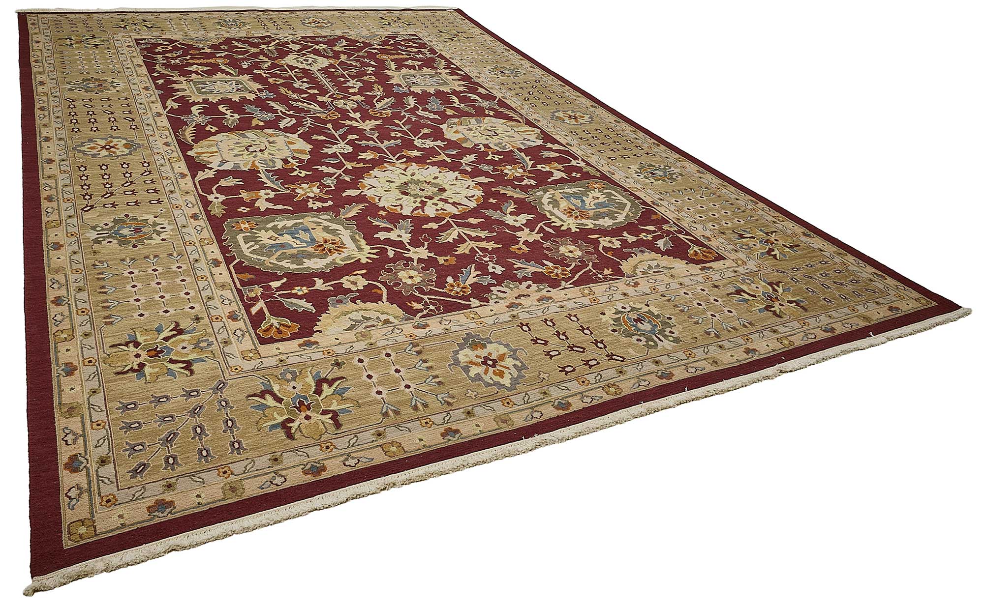 10x13 Red Floral Oushak Rug - 51656