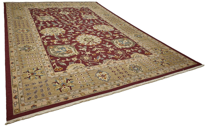 10x13 Red Floral Oushak Rug - 51656