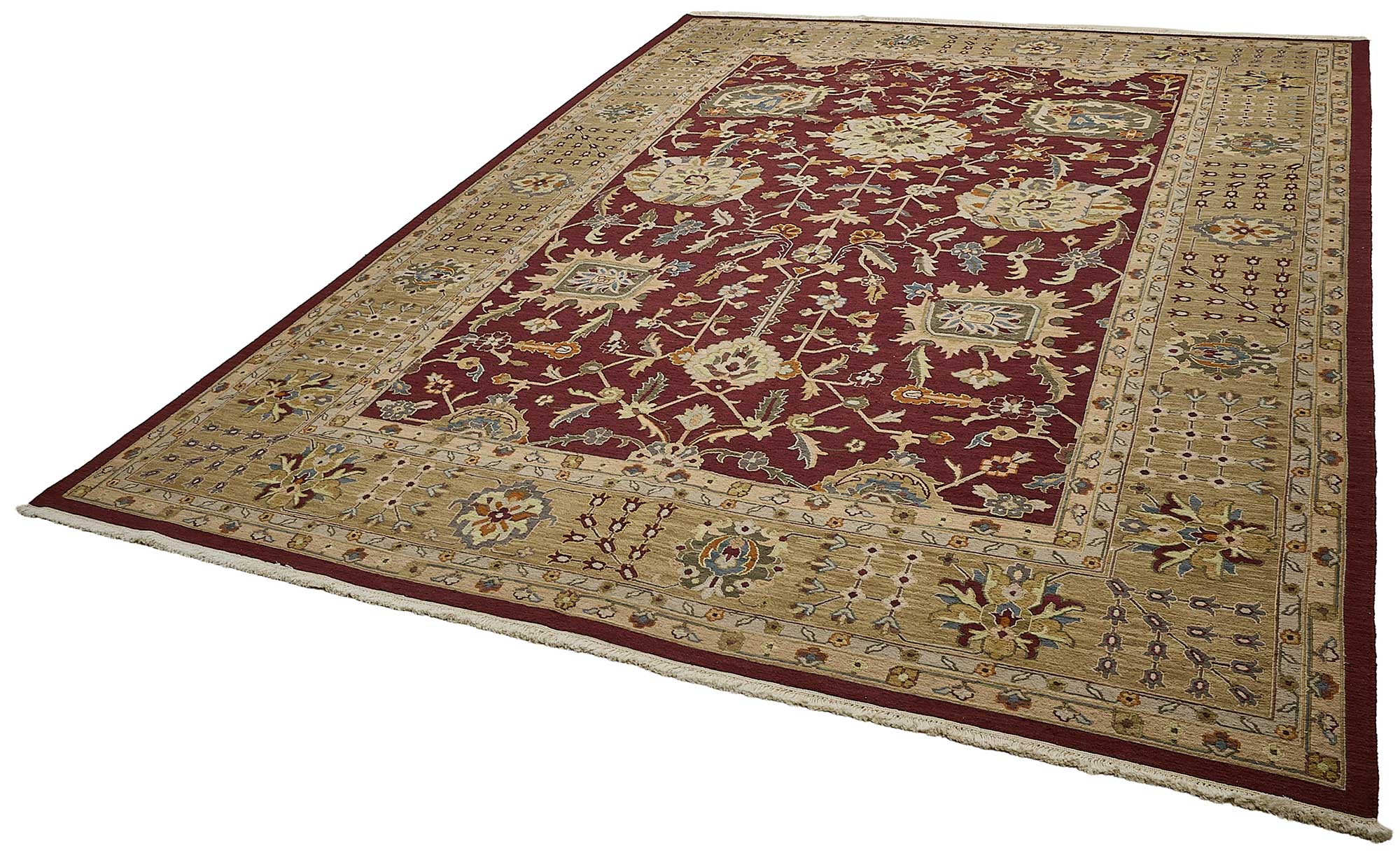10x13 Red Floral Oushak Rug - 51656