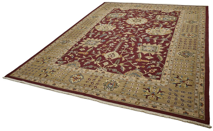 10x13 Red Floral Oushak Rug - 51656