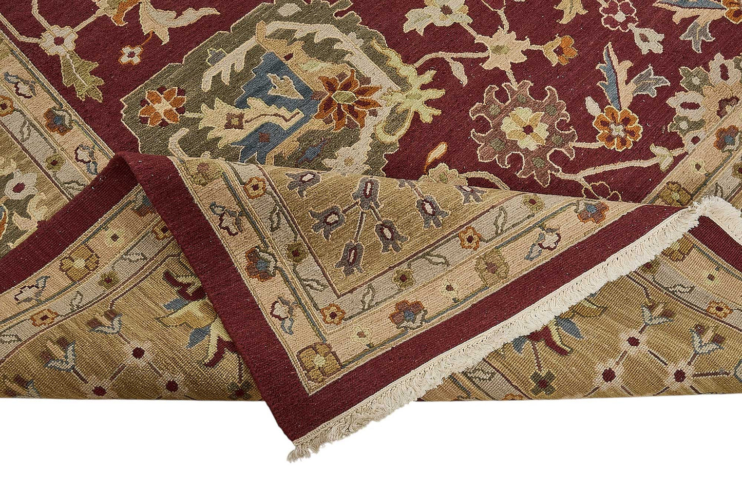 10x13 Red Floral Oushak Rug - 51656