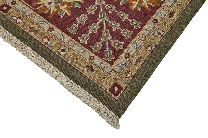 10x13 Green Traditional Floral Oushak Rug - 51657