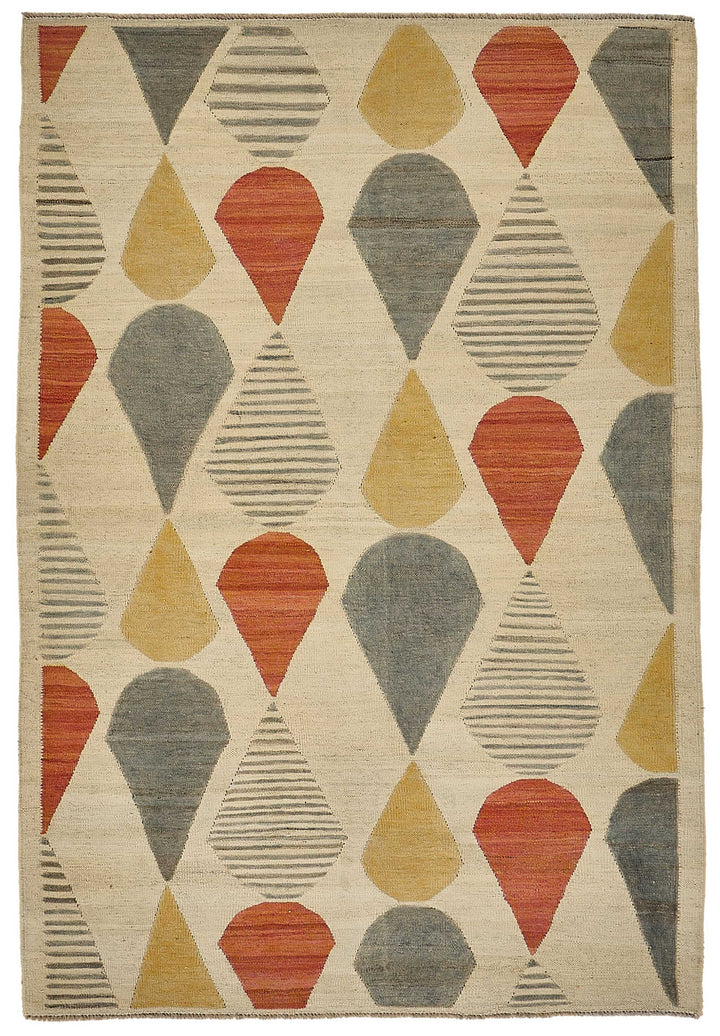 4x6 Contemporary Wool Kilim Rug - 51660