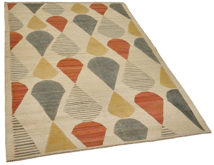 4x6 Contemporary Wool Kilim Rug - 51660