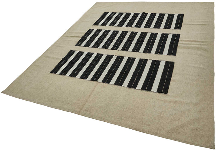 7x9 Contemporary Wool Kilim Rug - 51665