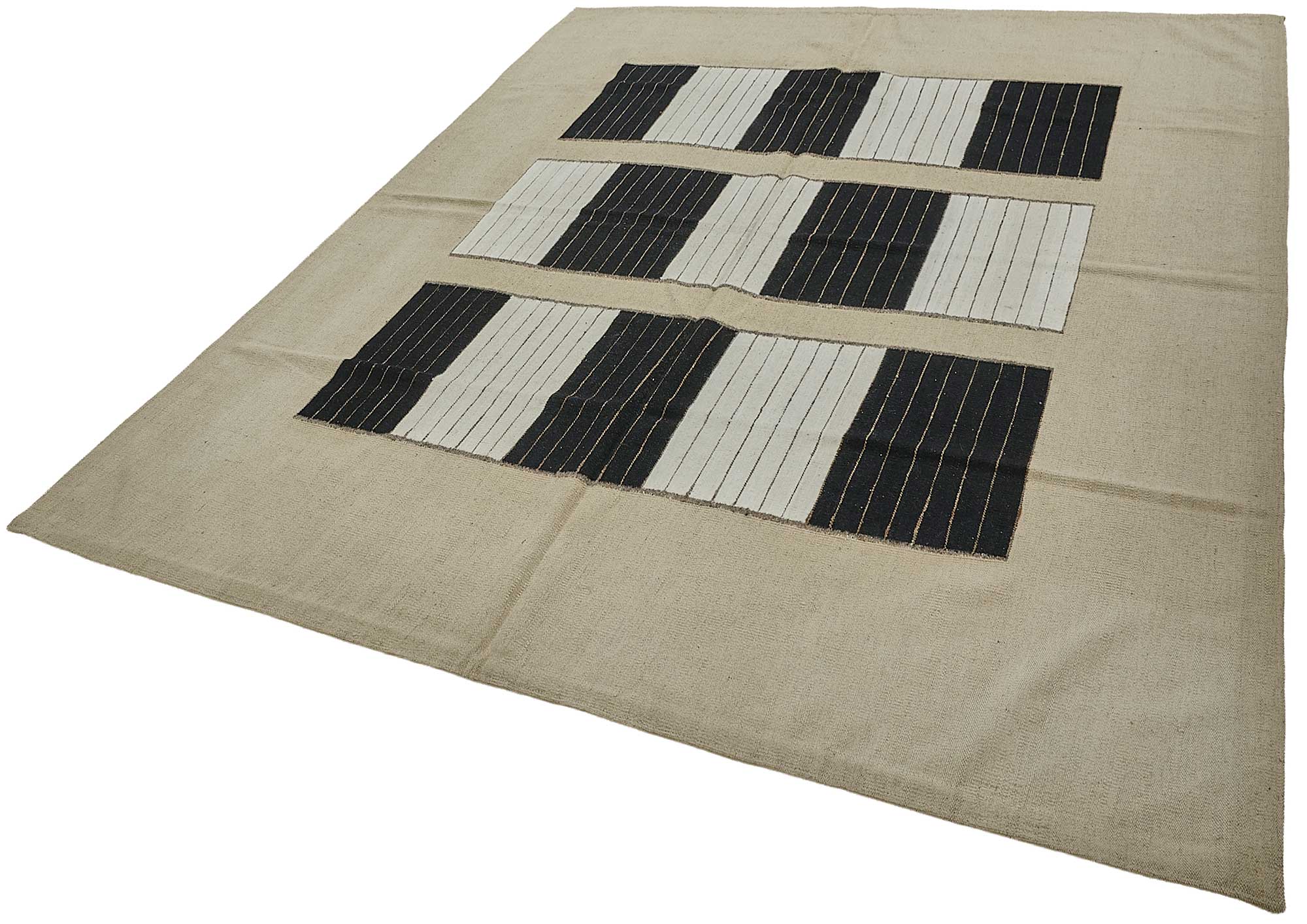 7x9 Contemporary Wool Kilim Rug - 51666