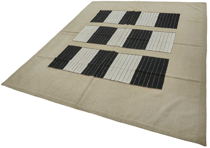 7x9 Contemporary Wool Kilim Rug - 51666