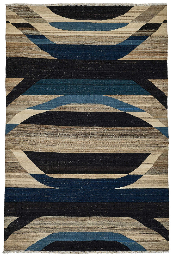 5x8 Contemporary Wool Kilim Rug - 51667