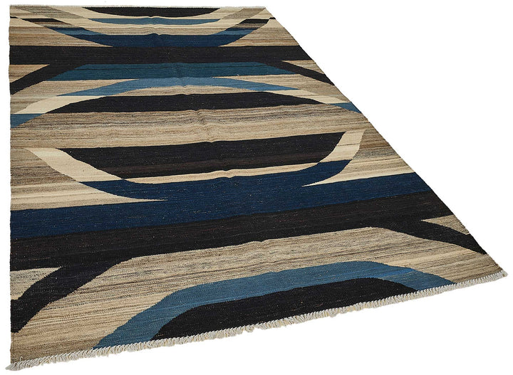 5x8 Contemporary Wool Kilim Rug - 51667