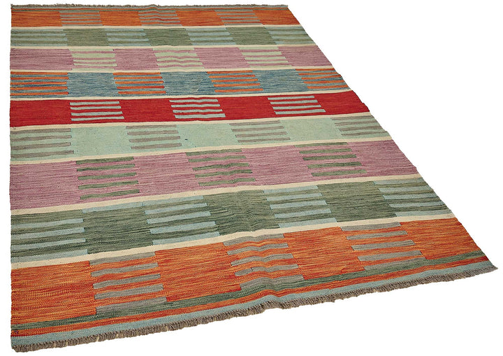 5x7 Contemporary Wool Kilim Rug - 51671